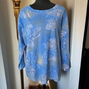 NWT SU PLACER ( 2X ) Cotton 7/8 Sleeve Stretchy Comfy Crew Collar Top